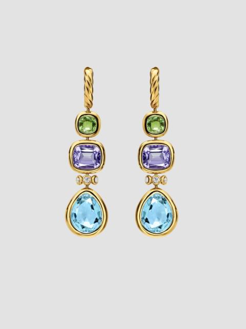 DAVID YURMAN Women's DY Mercer Statement Stone Drop Earrings in 18K Yellow Gold - Sky Blue Topaz