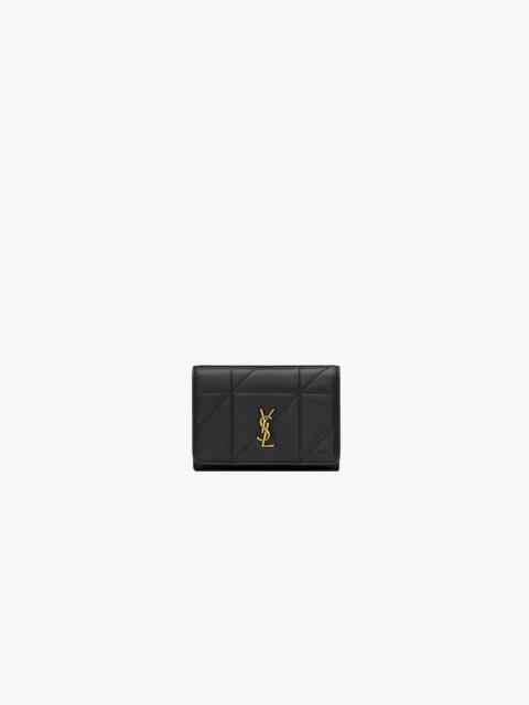 SAINT LAURENT JAMIE SLIM TRI-FOLD WALLET IN LAMBSKIN
