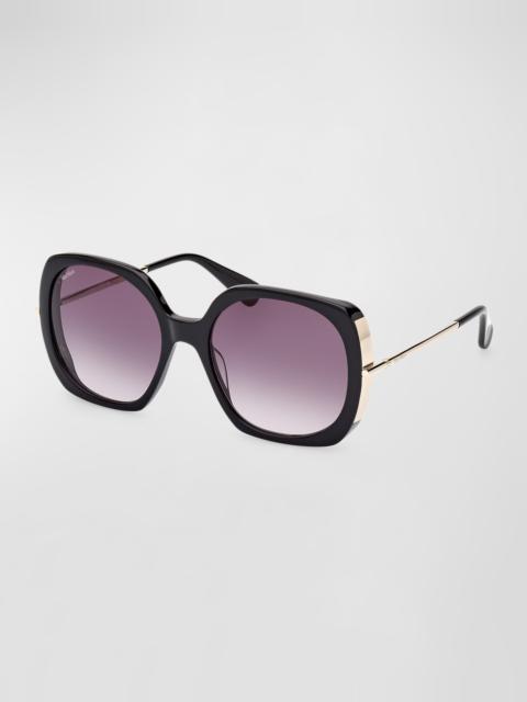 Max Mara Malibu Mixed-Media Butterfly Sunglasses