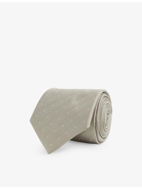 REISS Liam polka-dot woven tie