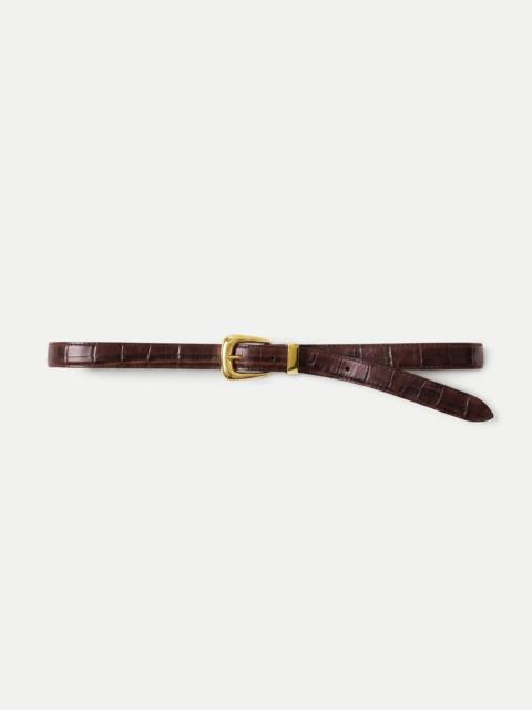 VERONICA BEARD SLIM CROC-EMBOSSED ARCH BELT