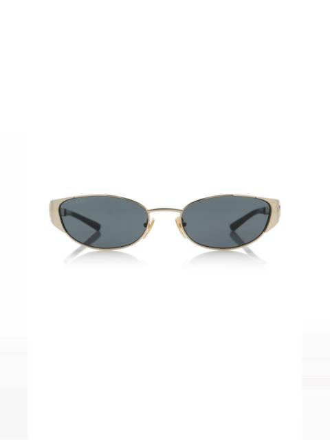 GUCCI Oval-Frame Metal Sunglasses