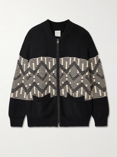 VARLEY Linnea Fair Isle Cotton-blend Cardigan