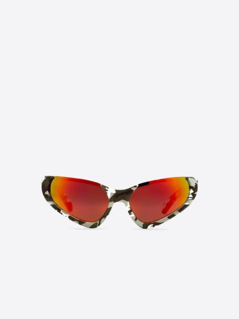 BALENCIAGA Xpander Rectangle Sunglasses  in Red