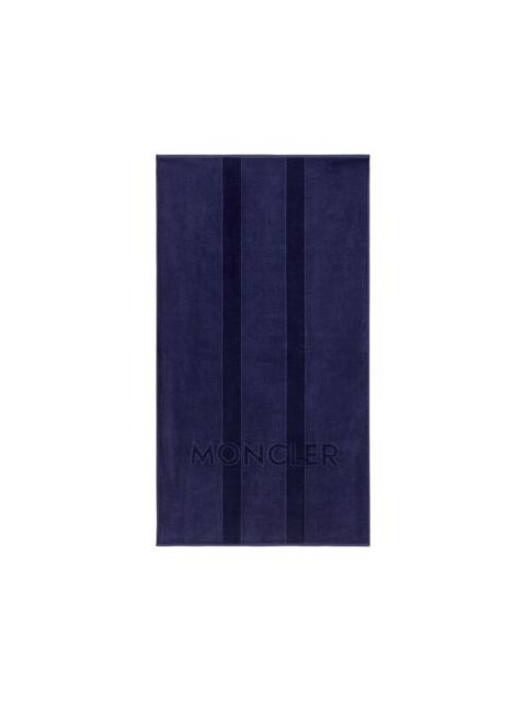 Moncler logo-embossed striped beach towel