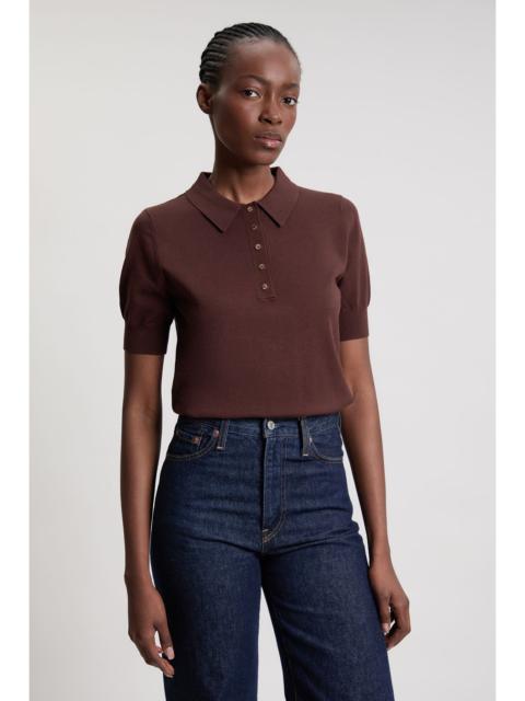 KAREN MILLEN Forever Viscose Blend Collared Polo Top