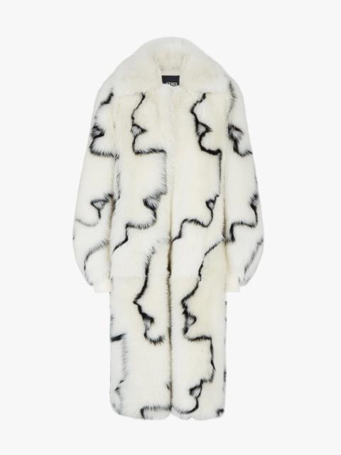 FENDI White shearling coat
