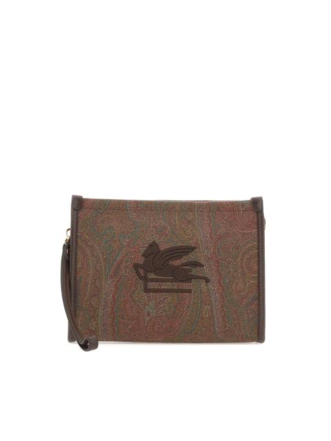 Etro medium Arnica paisley-print embroidered clutch bag