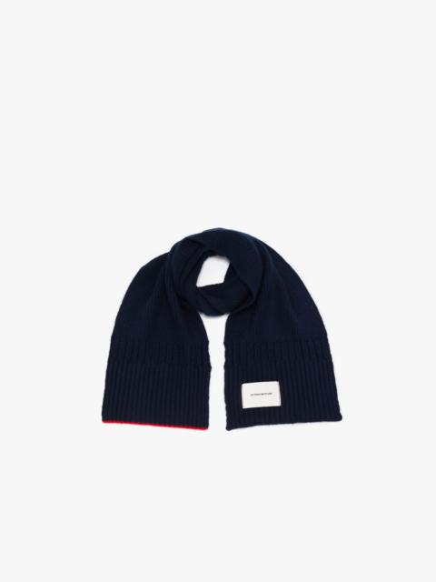 Victoria Beckham Logo Patch Scarf In Navy