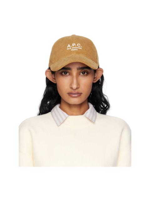 A.P.C. Tan Charlie 'Rue Madame' Baseball Cap