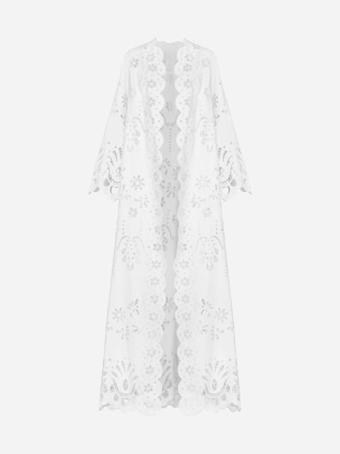 Dolce & Gabbana Cotton robe coat with macramé embroidery