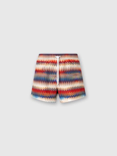 Swim shorts with gradient micro zigzag print