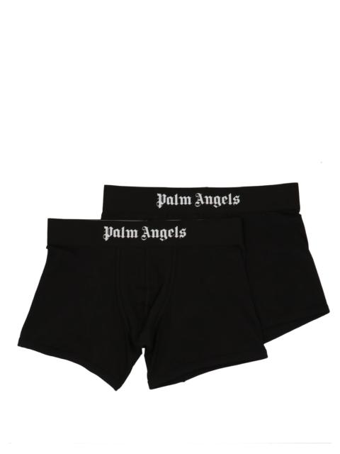 Palm Angels 2-Boxer Logo Pack Underwear, Body White/Black