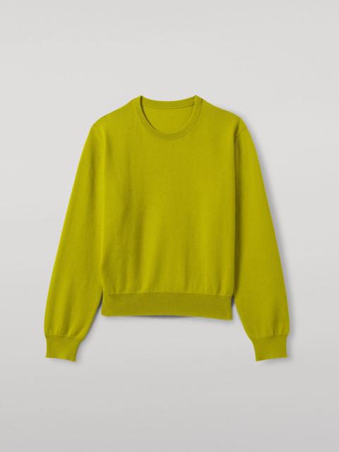 Johnstons of Elgin Lunan Yellow Classic Crew Jumper