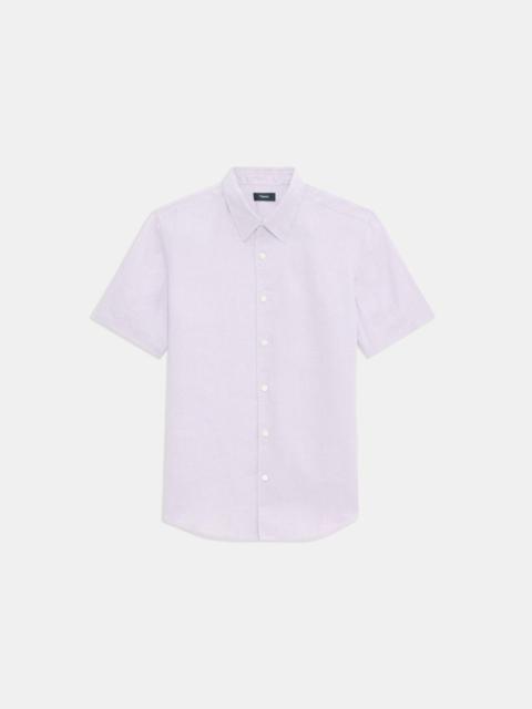 Theory Irving Short-Sleeve Shirt in Relaxed Linen