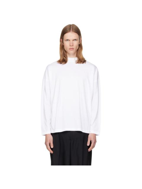 Jil Sander White Cotton Mock-Neck T-shirt