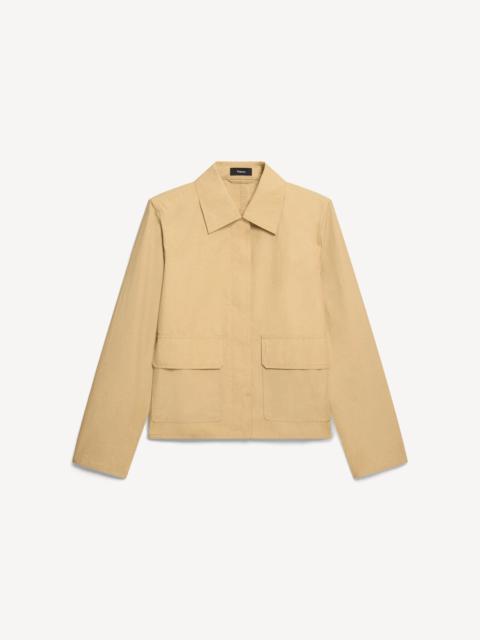 Theory Boxy Patch Pocket Jacket in Trench Cotton
