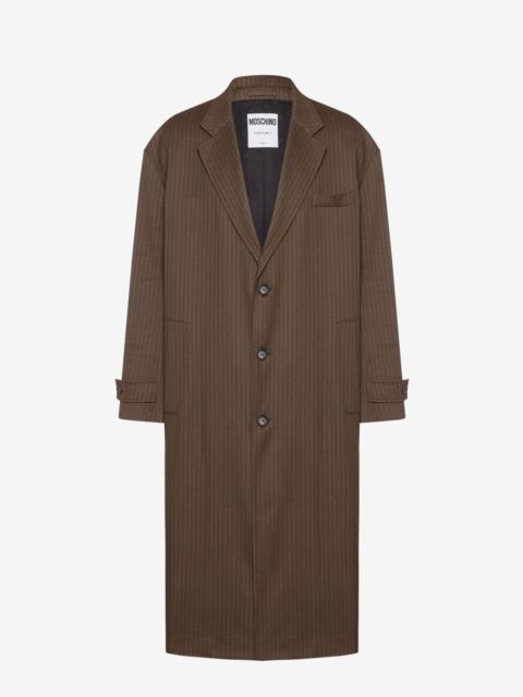 Moschino PINSTRIPE LINEN AND VISCOSE COAT