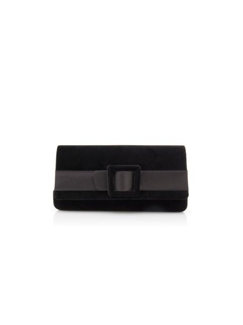 Manolo Blahnik Black Velvet Buckle Clutch