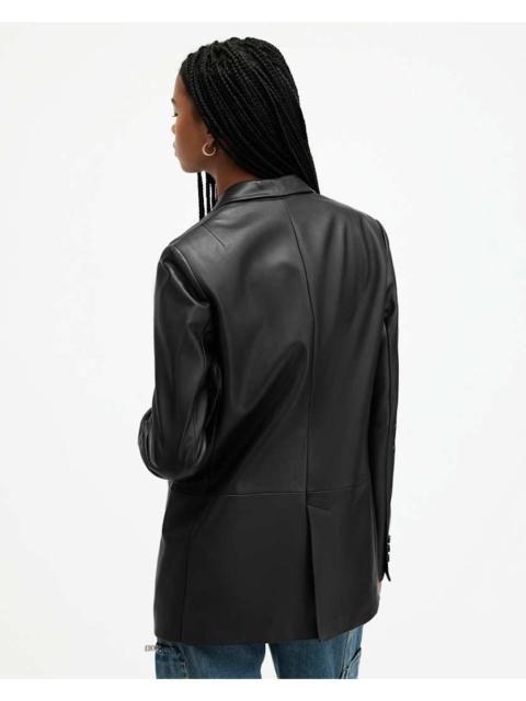 ALLSAINTS DERI SINGLE BREASTED LEATHER BLAZER