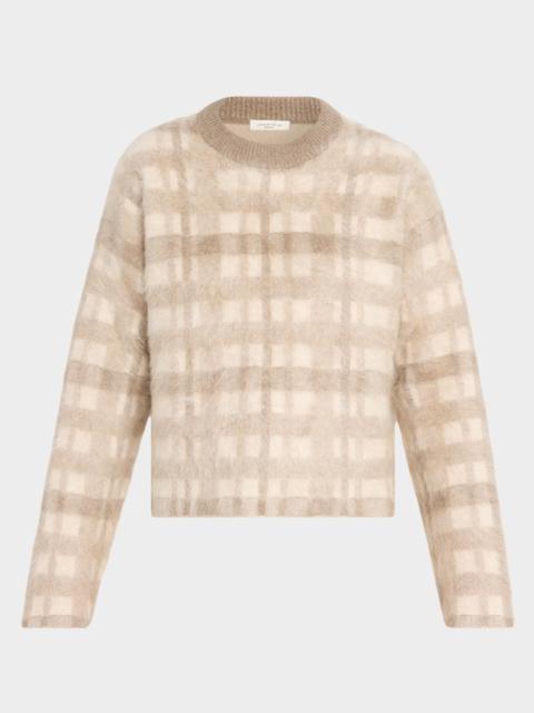 Lafayette 148 New York Glen Plaid Jacquard Brushed Cashmere Sweater