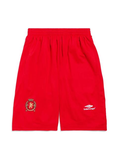 BALENCIAGA Men's Soccer Baggy Shorts in Red/white