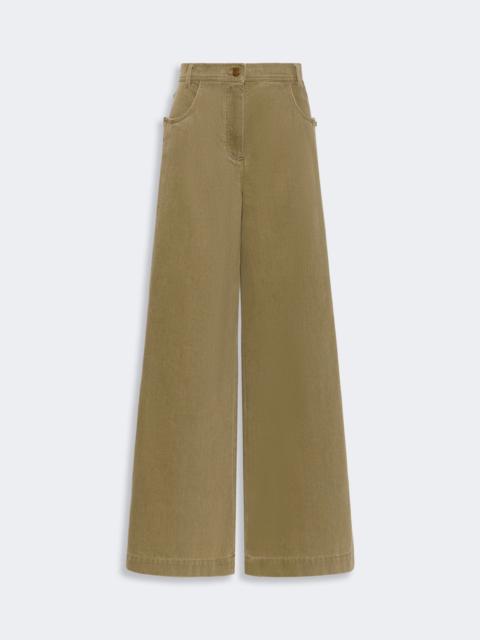 Max Mara ALAMARO Coated cotton bull denim trousers - KAKI