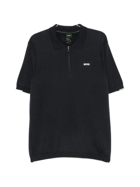 BOSS Boss Zip-fastening Logo-print Polo Shirt