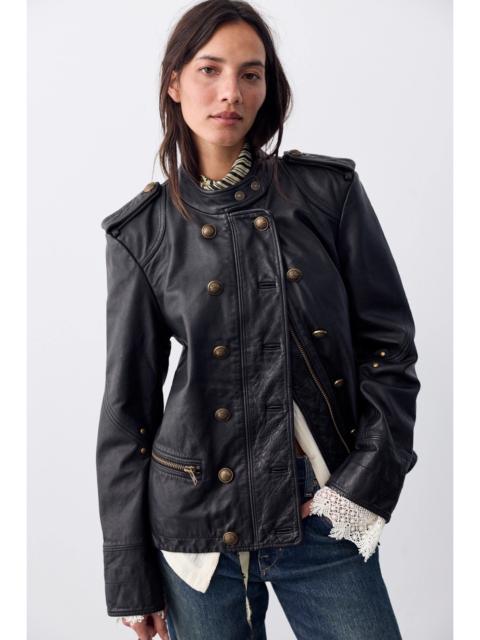 FREE PEOPLE We The Free Roxy Leather Band Jacket