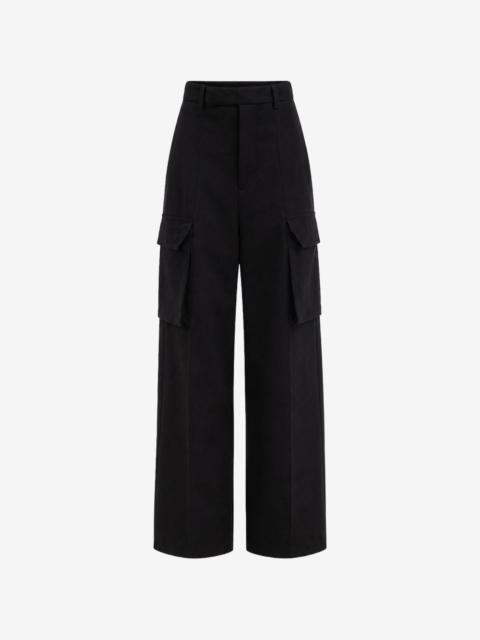 Rick Owens cargo-pocket high-waisted trousers