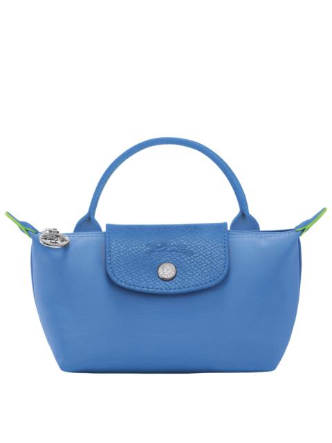 Longchamp Le Pliage Green Pouch with handle Cornflower - Recycled canvas