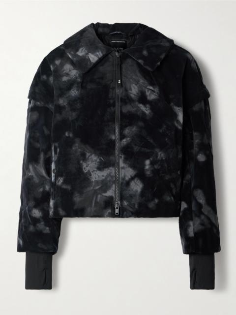 Y-3 + Y-3 cropped padded flocked shell jacket Black
