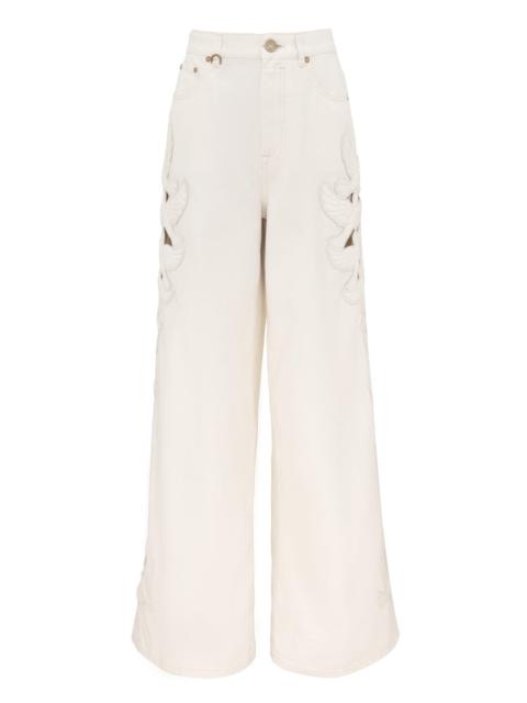 Zimmermann DENIM APPLIQUE RELAXED FLARE