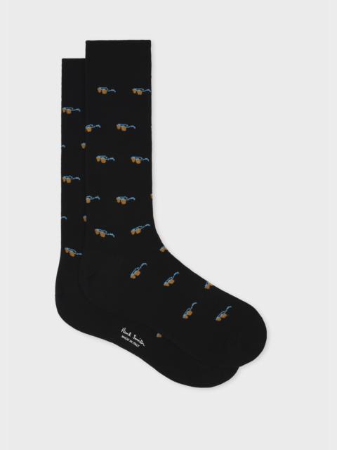 Paul Smith Black 'Sunglasses' Socks