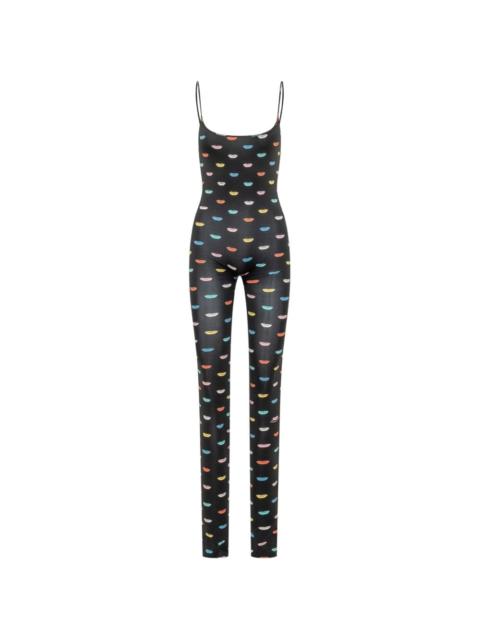 FIORUCCI lips-print spaghetti-strap jumpsuit