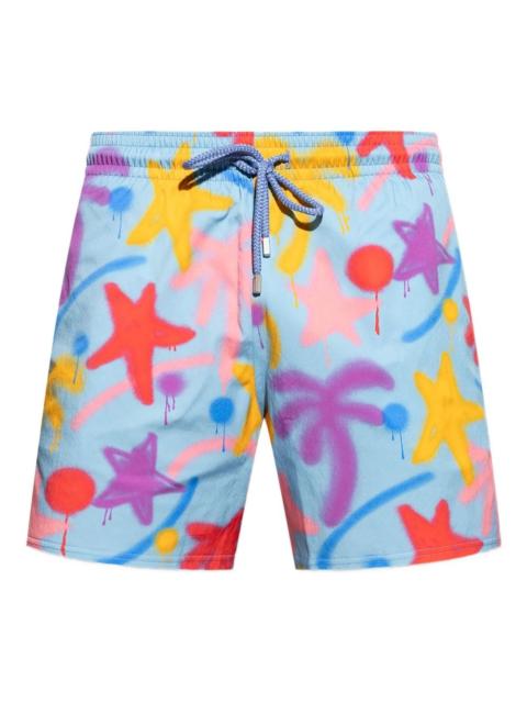 Palm Angels spray-paint swim shorts