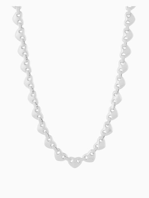 EMPORIO ARMANI SILVER-TONE BRASS HEART CHAIN BRACELET