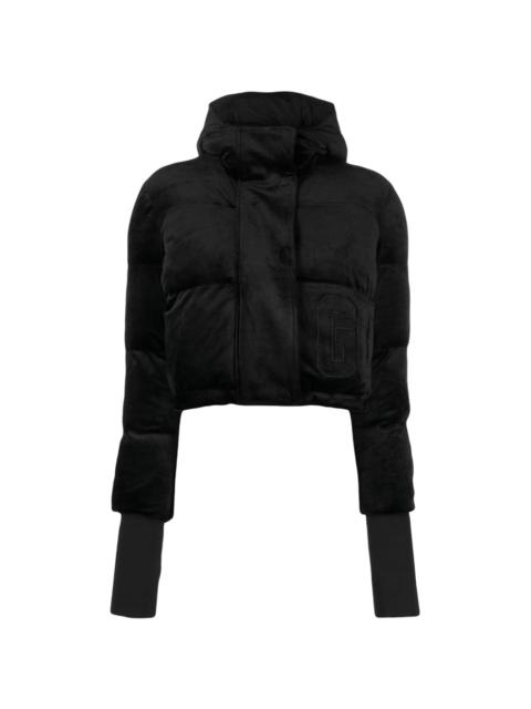 GCDS hooded velvet padded jacket