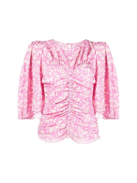 Isabel Marant speckle-print ruched blouse