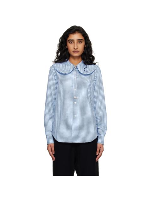 Comme des Garçons GIRL Blue & White Cotton Poplin Gingham Check Shirt