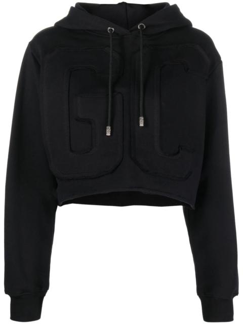 GCDS logo-patch cropped hoodie
