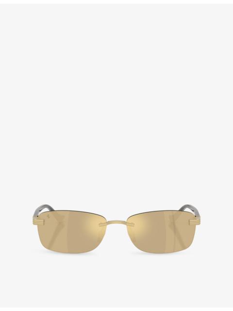 Ferrari FH1029TD Rectangle-Frame Metal Sunglasses