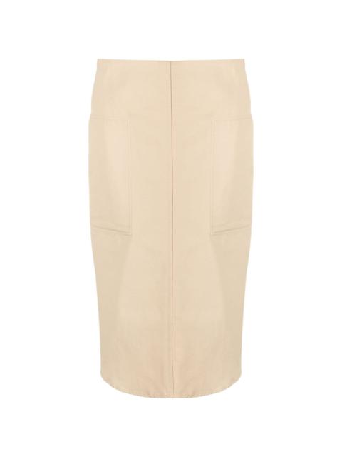 curved-hem midi skirt