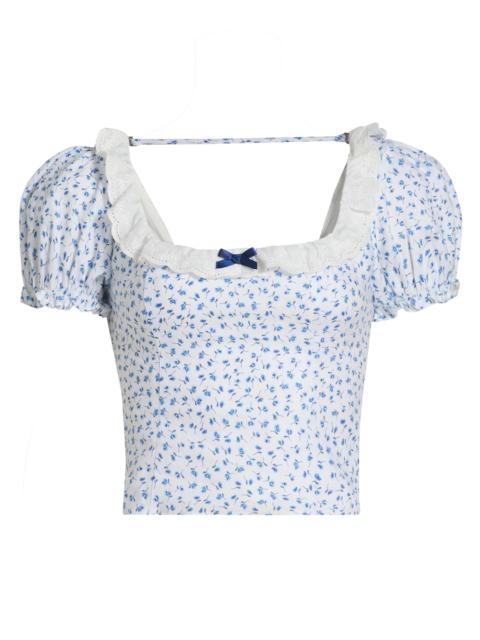Reformation Women's Alice Floral Puff-Sleeve Linen Top - Hanna