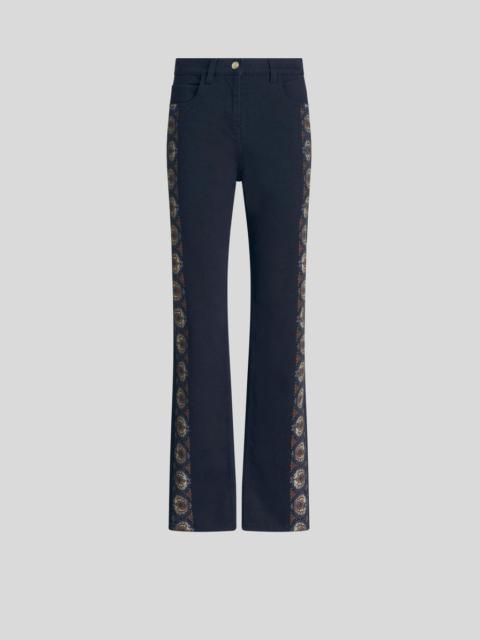 Etro JEANS WITH FLORAL SIDE BANDS