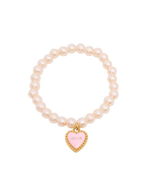 LoveShackFancy She's Coquette Love Heart Pearl Bracelet