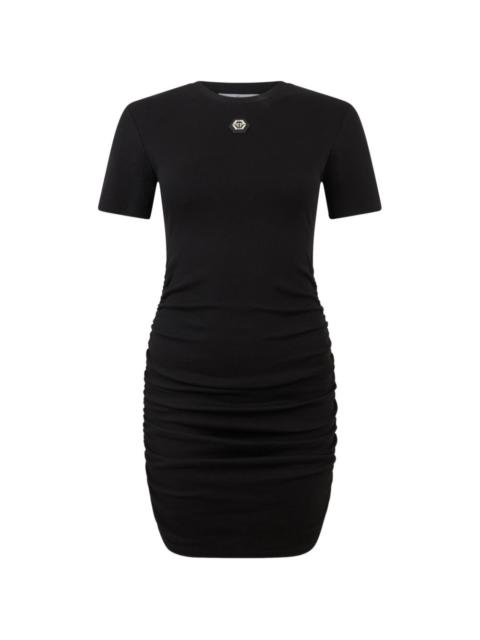 PHILIPP PLEIN open-back signature-pendant T-shirt dress