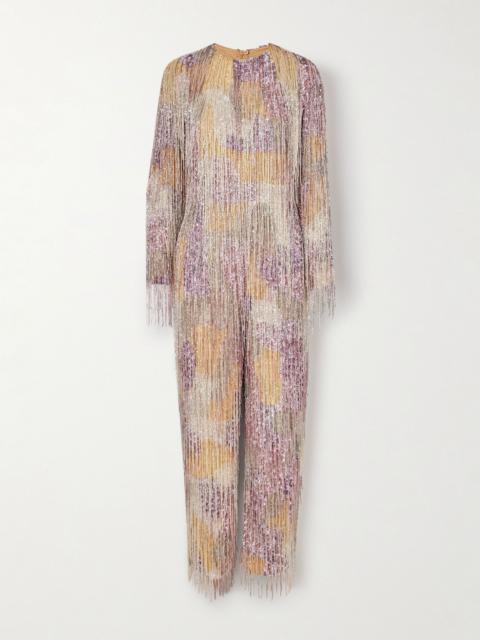 ASHISH Fringed embellished georgette jumpsuit Multi