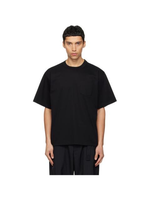 sacai Black Cotton Jersey T-shirt