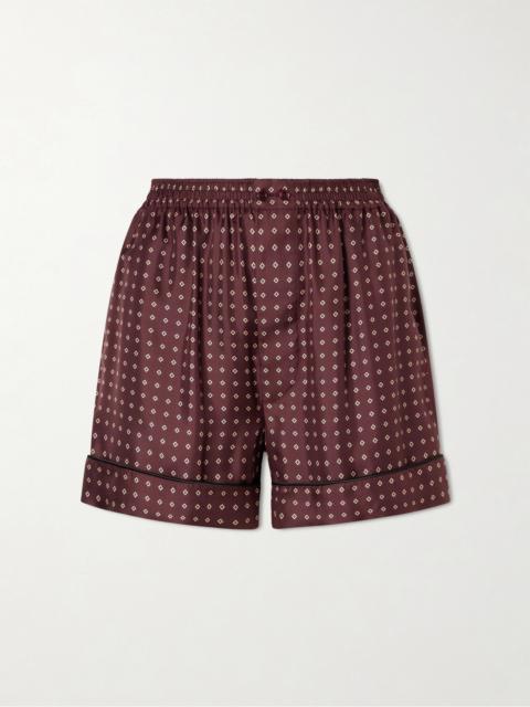 SAINT LAURENT Printed Silk-twill Shorts